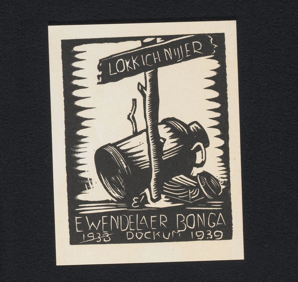 Nieuwjaarswens van E. Wendelaer Bonga (1938) by E Wendelaer Bonga