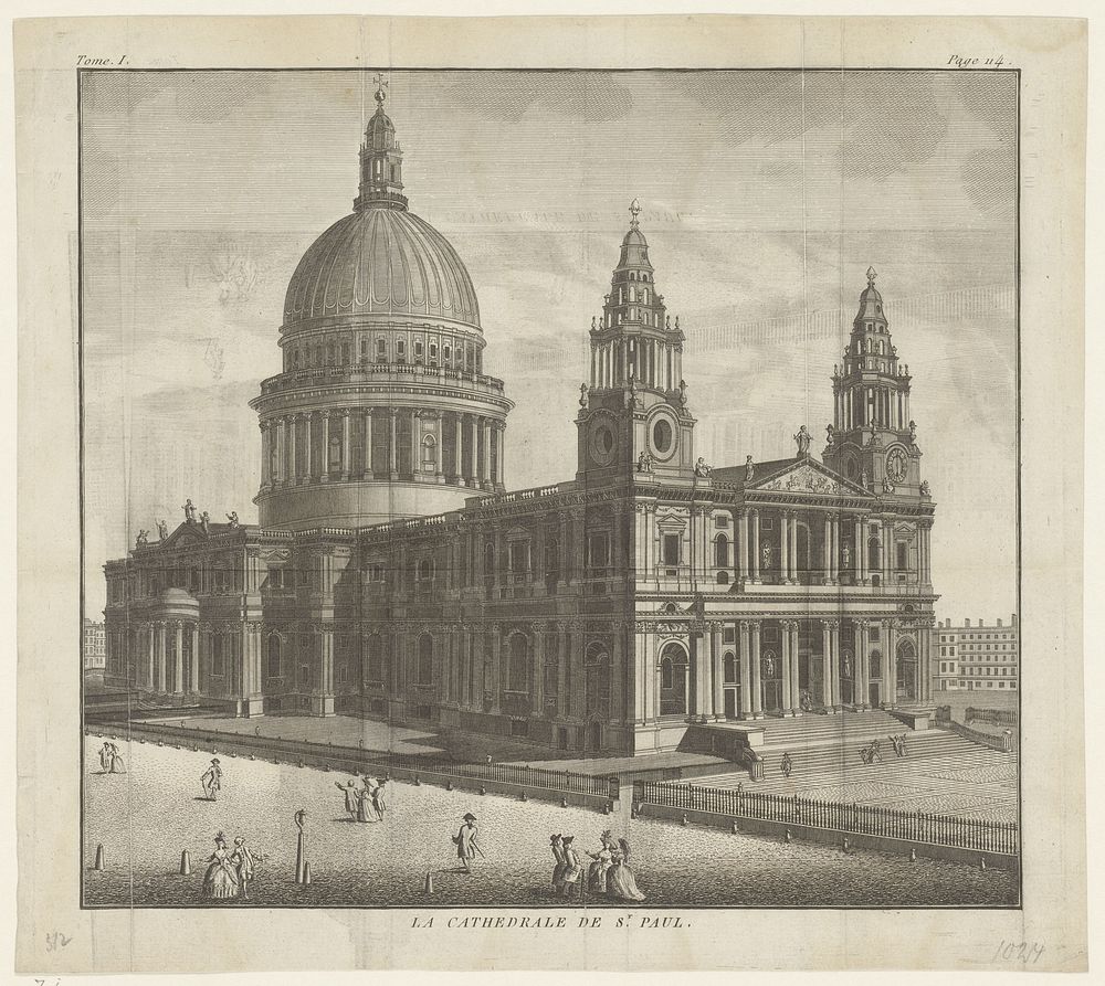Gezicht op St Paul's Cathedral, te Londen (1710 - 1799) by anonymous