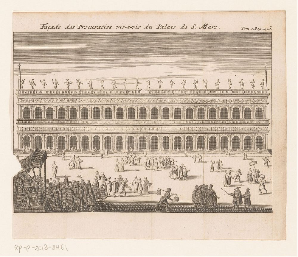 Gezicht op de Biblioteca Marciana op het San Marcoplein te Venetië (c. 1670 - c. 1750) by anonymous