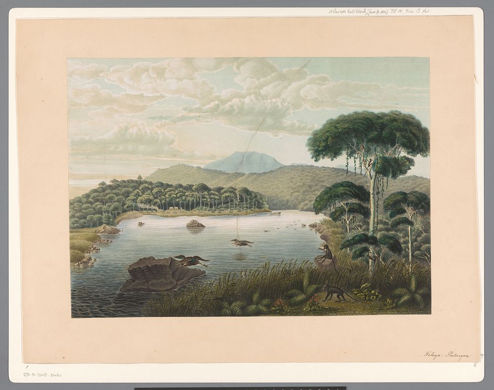 Gezicht op het meer Patenggang op Java (1853 - 1854) by Carl Wilhelm Mieling, Frans Wilhelm Junghuhn, Koninklijke…