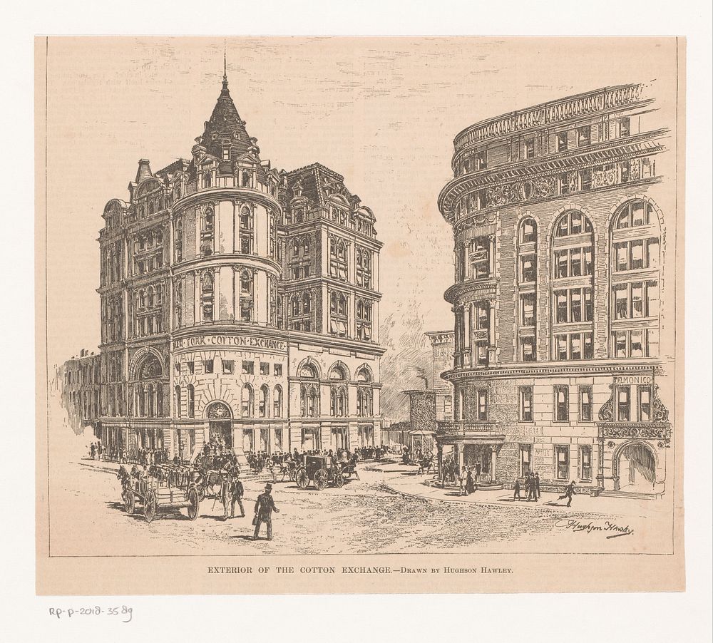 Gezicht op de New York Cotton Exchange (1860 - 1936) by anonymous and Hughson Hawley