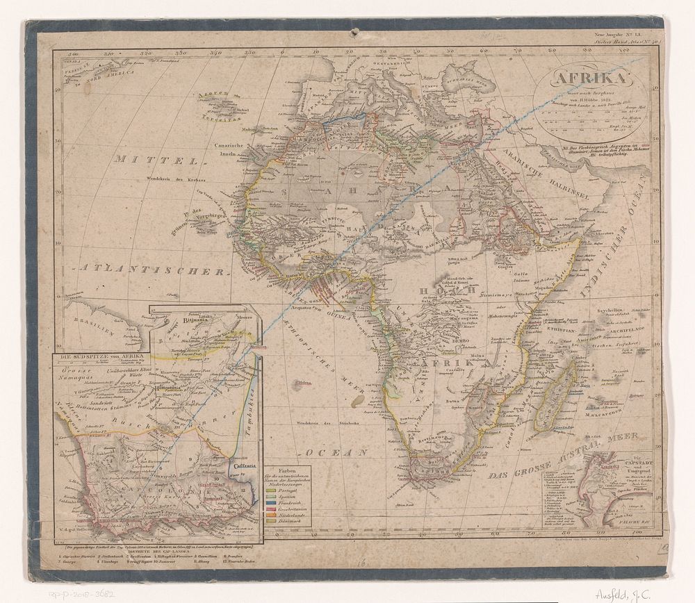 Kaart van Afrika (1834) by Johann Carl Ausfeld, Heinrich Berghaus, Heinrich Hübbe, Jean Baptiste Douville, Justus Perthes…