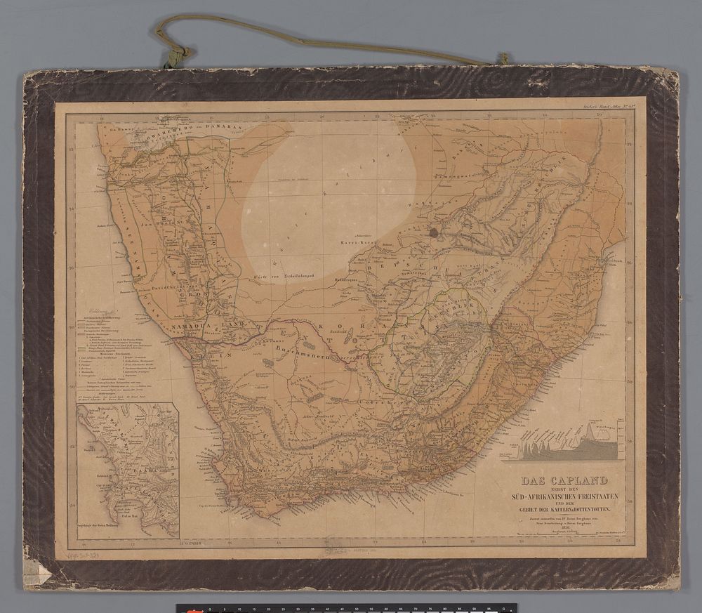 Kaart van Zuid-Afrika met de voormalige Kaapkolonie (1856) by anonymous, Heinrich Berghaus, Hermann Berghaus, Justus Perthes…