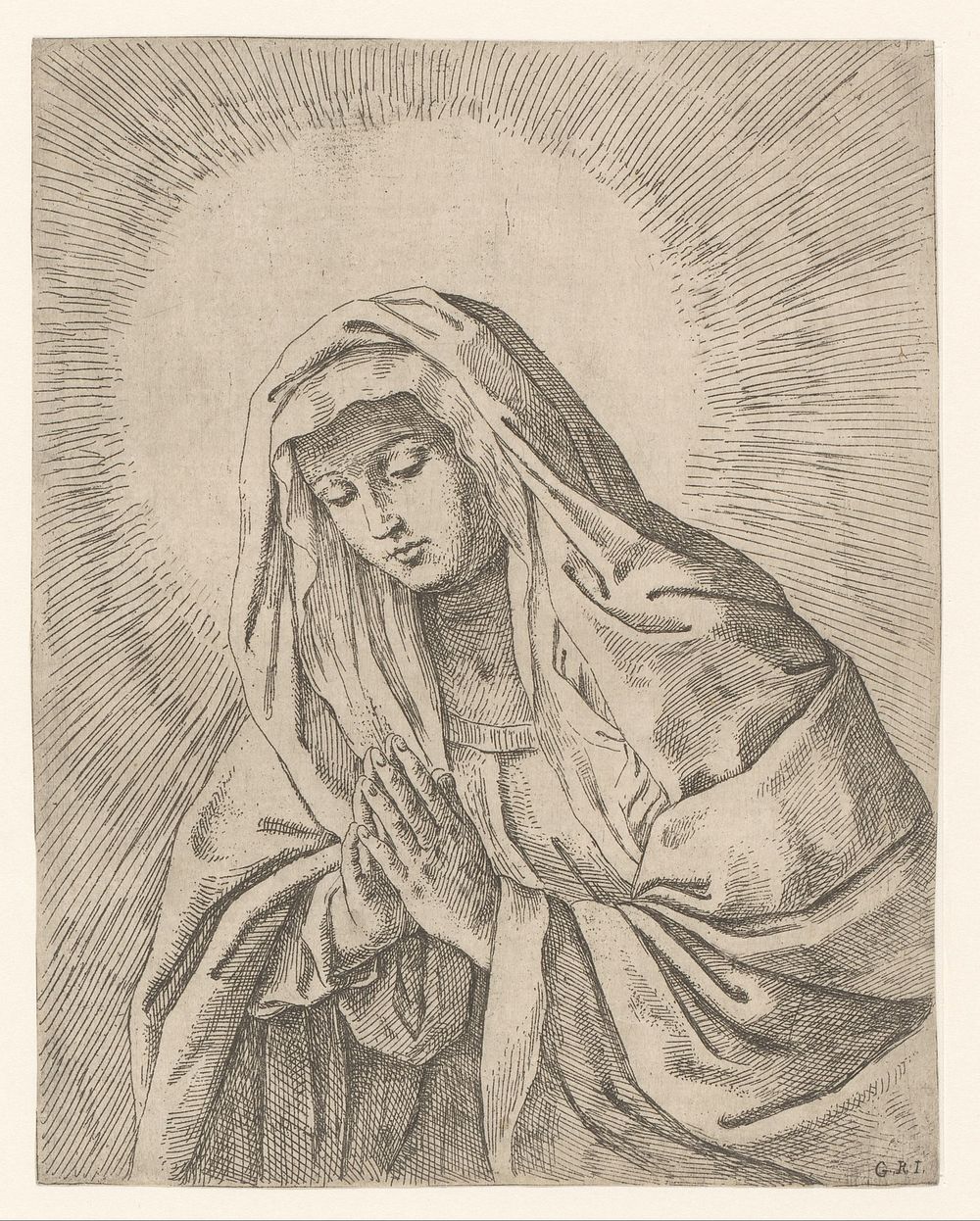 Maria in gebed (1660 - 1680) by Girolamo Scarselli and Guido Reni