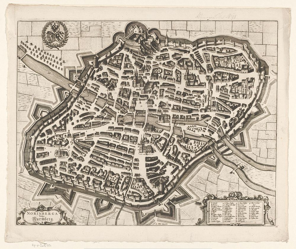 Plattegrond van Neurenberg (after 1695 - 1728) by anonymous, Frederik de Wit and Pieter van der Aa I