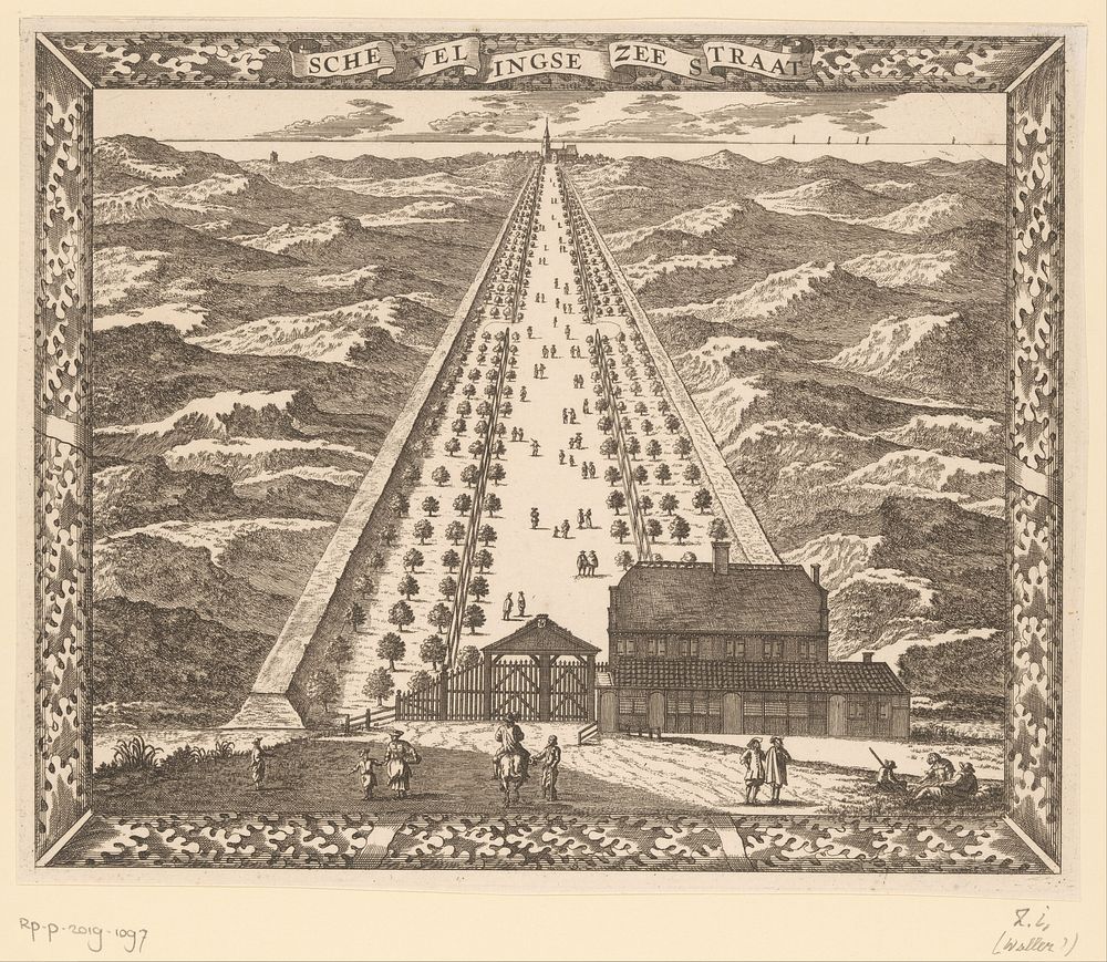 Gezicht op de Scheveningse Zeestraat (Scheveningseweg) (1681 - 1682) by Cornelis Elandts and Nicolaes Visscher II