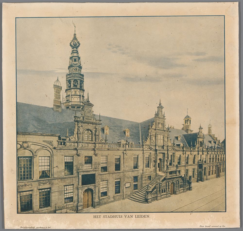 Gezicht op het stadhuis van Leiden (in or after 1929 - c. 1935) by anonymous