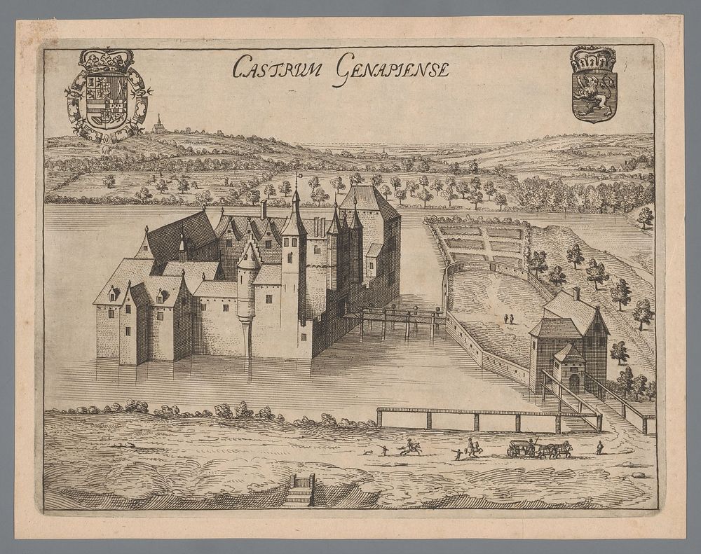 Gezicht op het kasteel van Genappe (1650 - 1750) by anonymous