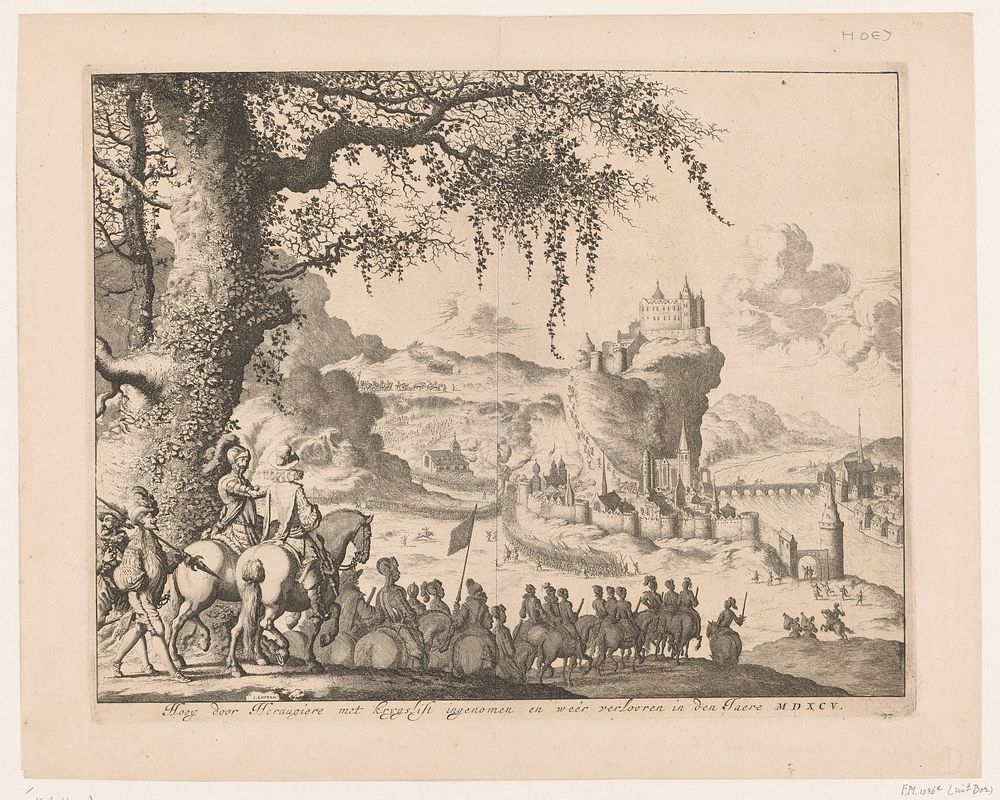 Inname van Hoei door Charles de Heraugières in 1595 (1684) by Jan Luyken, weduwe Joannes van Someren, Abraham Wolfgang and…