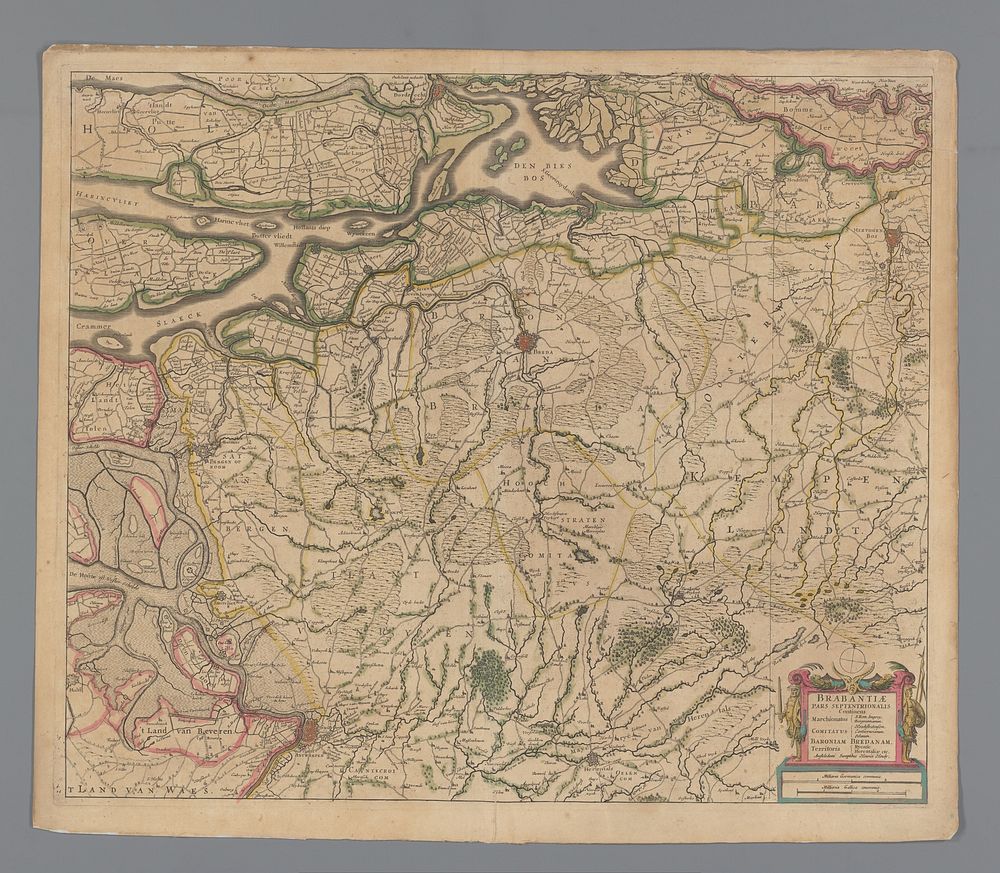 Kaart van het noordwestelijk deel van Brabant (1638) by anonymous and Henricus Hondius