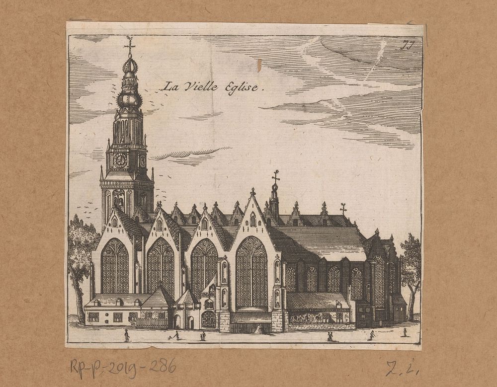 Gezicht op de Oude Kerk te Amsterdam (c. 1700 - c. 1750) by anonymous
