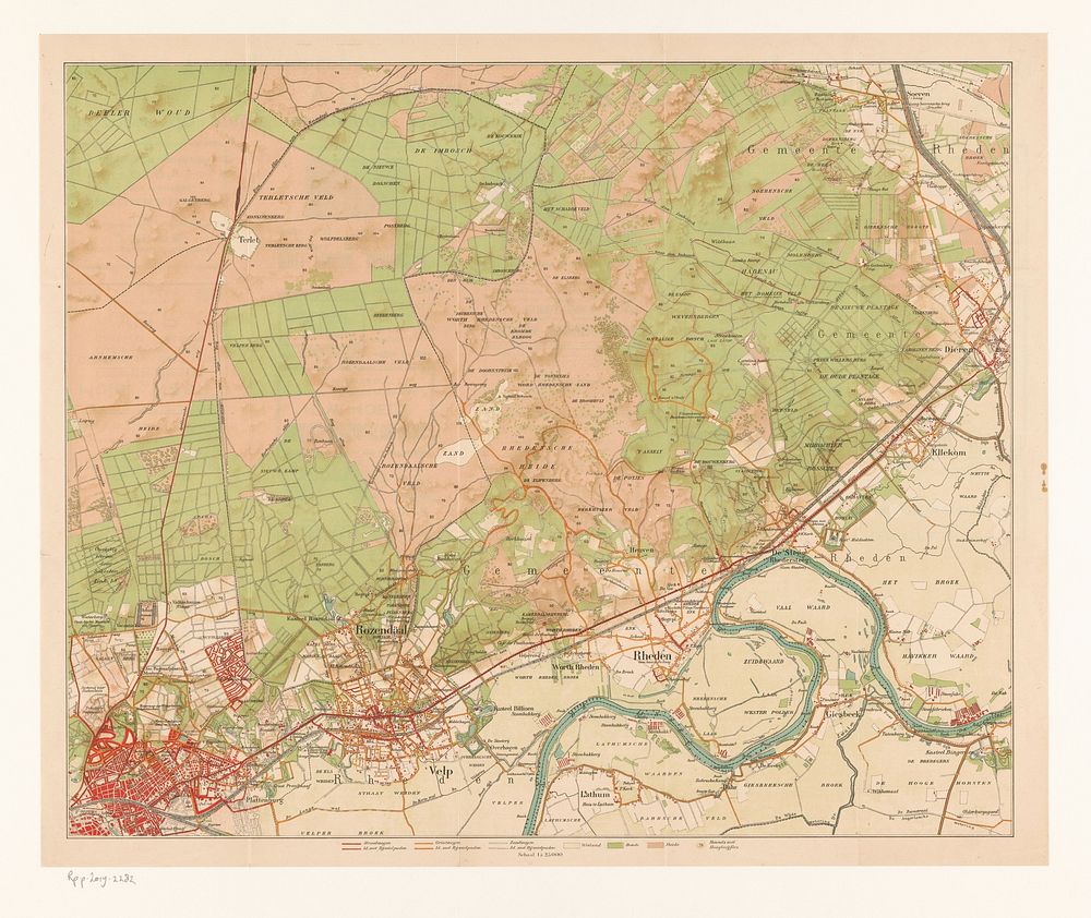 Kaart van de omgeving van Arnhem (1929 - 1939) by anonymous