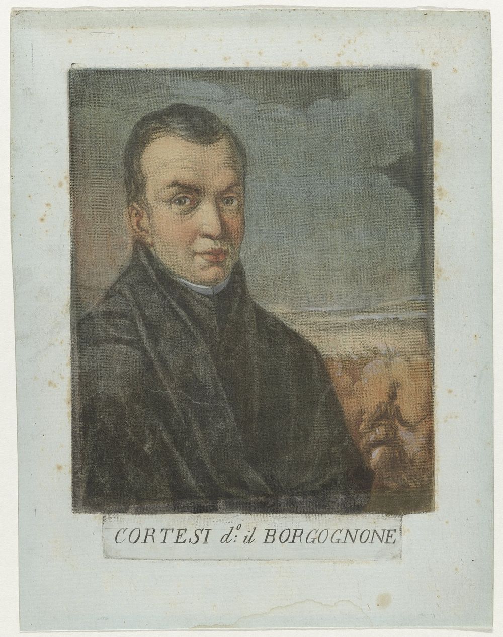 Portret van schilder Jacques Courtois (1789) by Carlo Lasinio and Jacques Courtois