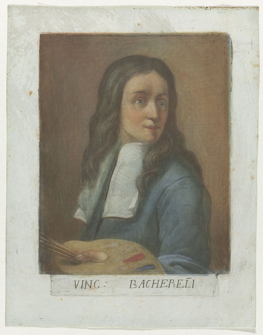 Portret van schilder Vincenzo Bachereli (1789) by Carlo Lasinio and Vincenzo Bachereli