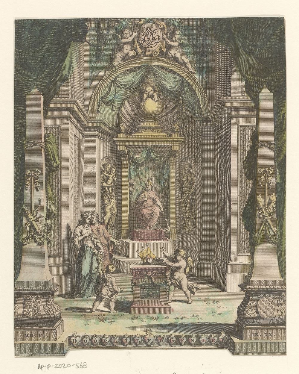 Monument ter ere van het huwelijk van Nicolaas de Vicq en Maria Jacoba van Riet (1704) by Laurens Scherm, Simon Schijnvoet…