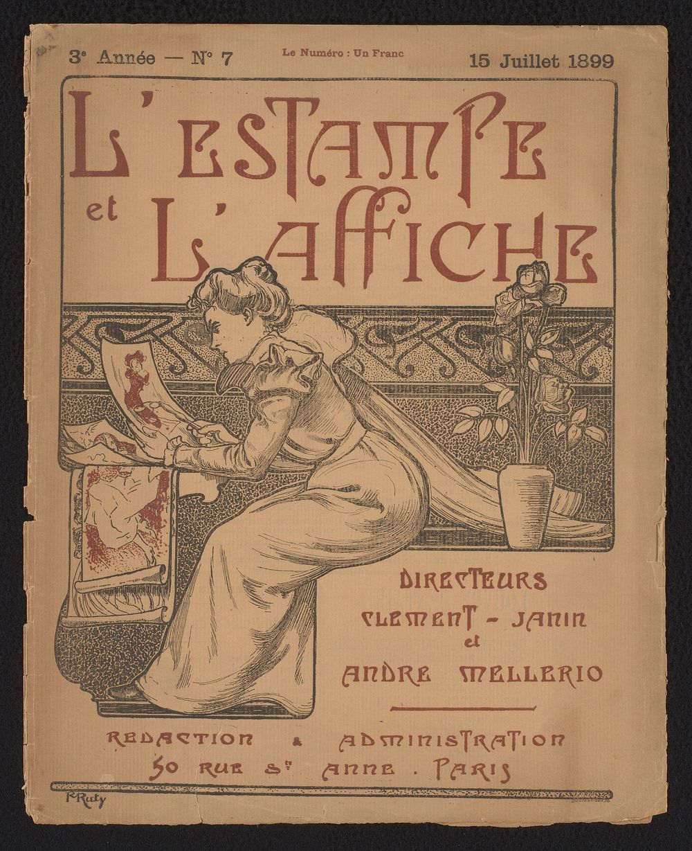 Omslag voor: L'estampe et l'affiche 3 (1899), nr. 7 (1899) by Ducourtioux and Paul Ruty