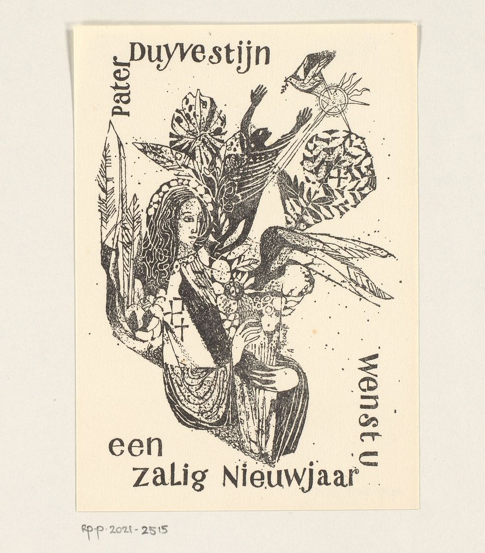 Nieuwjaarswens van pater A. Duijvestijn (c. 1950 - c. 2000) by anonymous