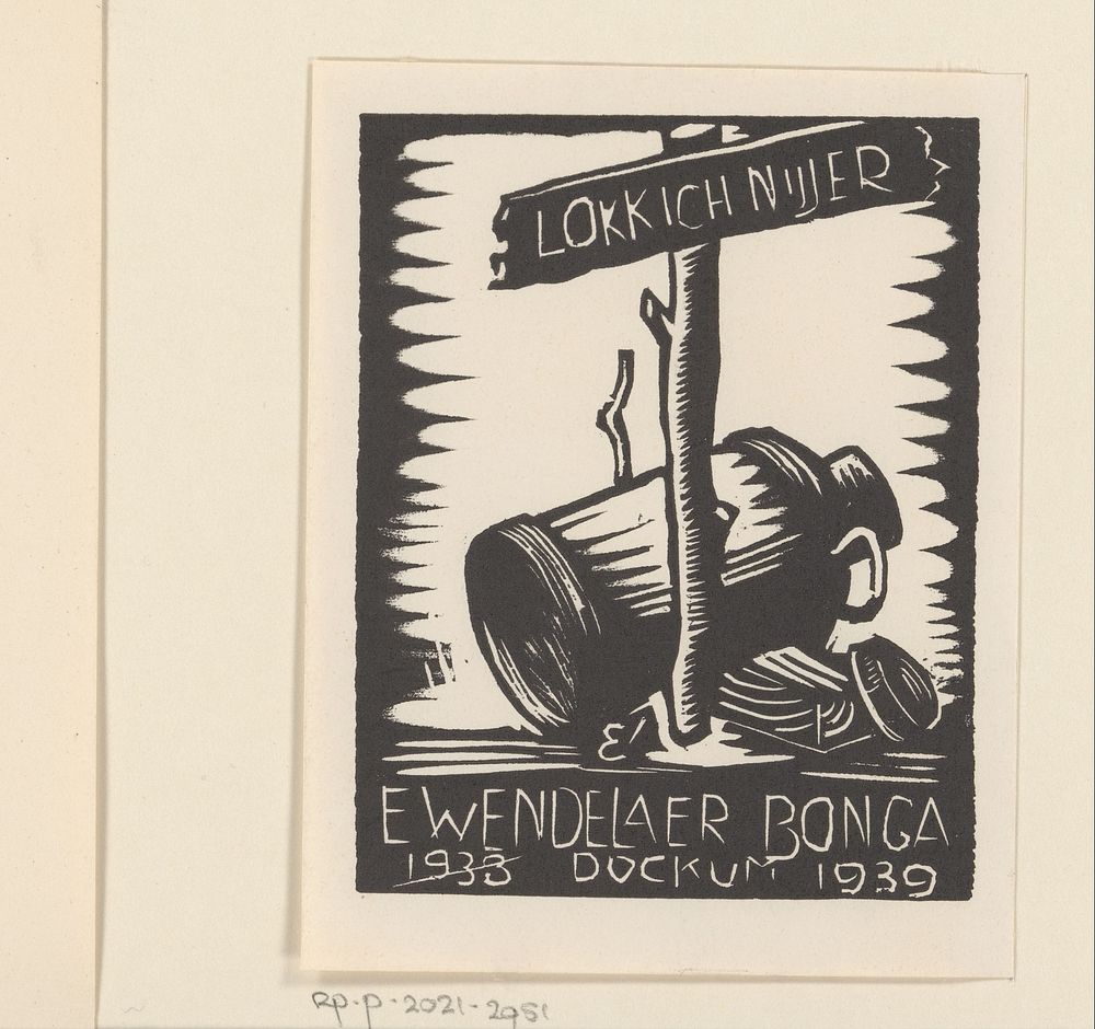 Nieuwjaarswens voor 1939 van E. Wendelaer Bonga (1938) by E Wendelaer Bonga