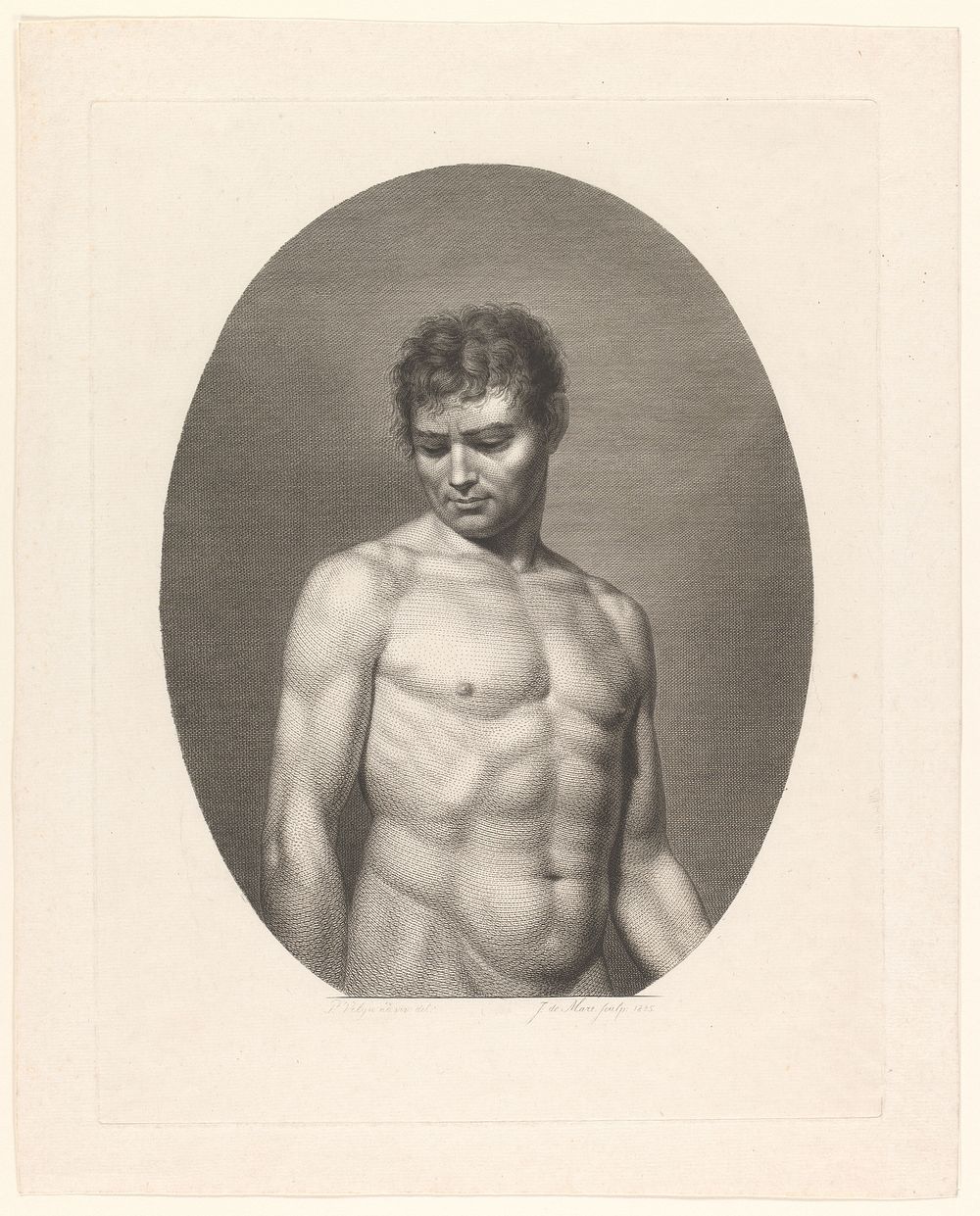 Mannelijk naakt (1825) by Johannes de Mare and Philippus Velijn