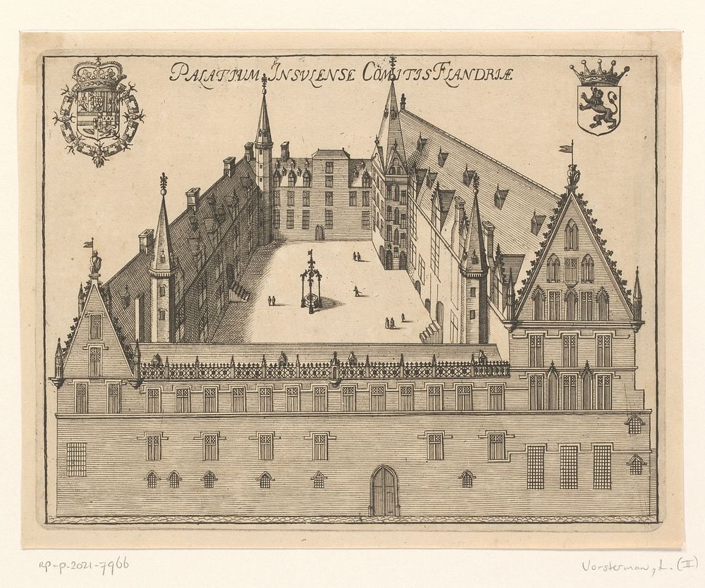 Gezicht op het paleis van de graaf van Vlaanderen bij Lille (1659) by Lucas Vorsterman II