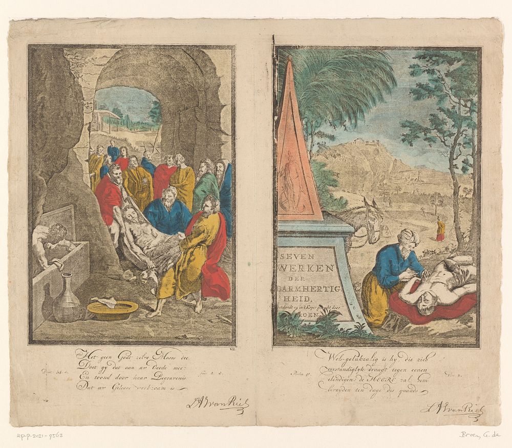 Doden begraven en barmhartige Samaritaan (1684 - 1740) by Gerrit de Broen I, Gerrit de Broen I and Gerrit de Broen I