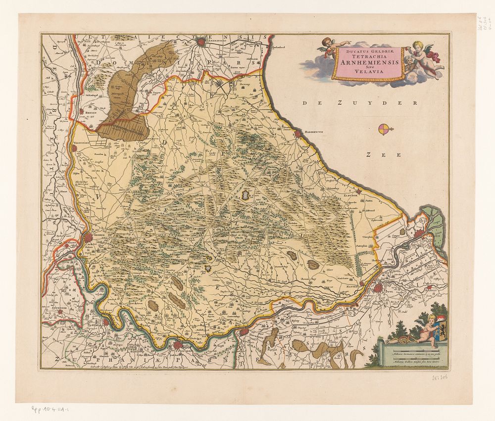 Kaart van de Veluwe (c. 1688 - c. 1689) by anonymous and Frederik de Wit