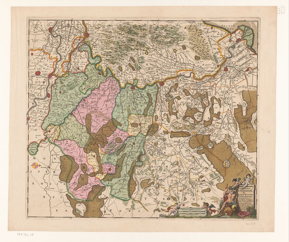 Kaart van het graafschap Zutphen (c. 1691 - c. 1696) by anonymous, Frederik de Wit and Staten van Holland en West Friesland