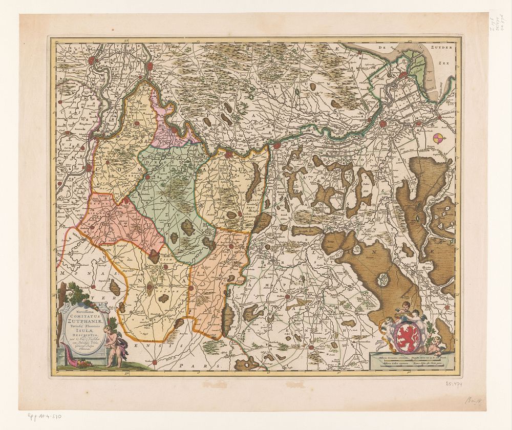 Kaart van het graafschap Zutphen (1682 - 1720) by anonymous, Nicolaes Visscher II, weduwe Nicolaes Visscher II and Staten…