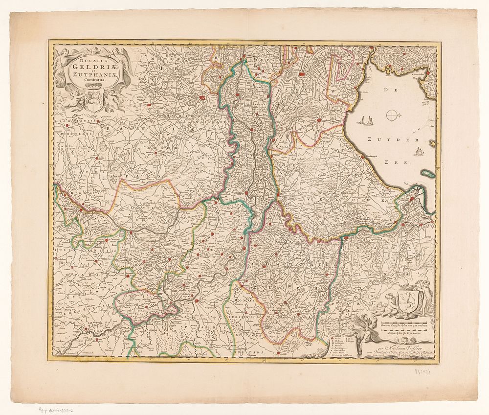 Kaart van Gelderland (1720 - 1799) by anonymous, Nicolaes Visscher I, Nicolaes Visscher II, Pieter Schenk II and Staten…