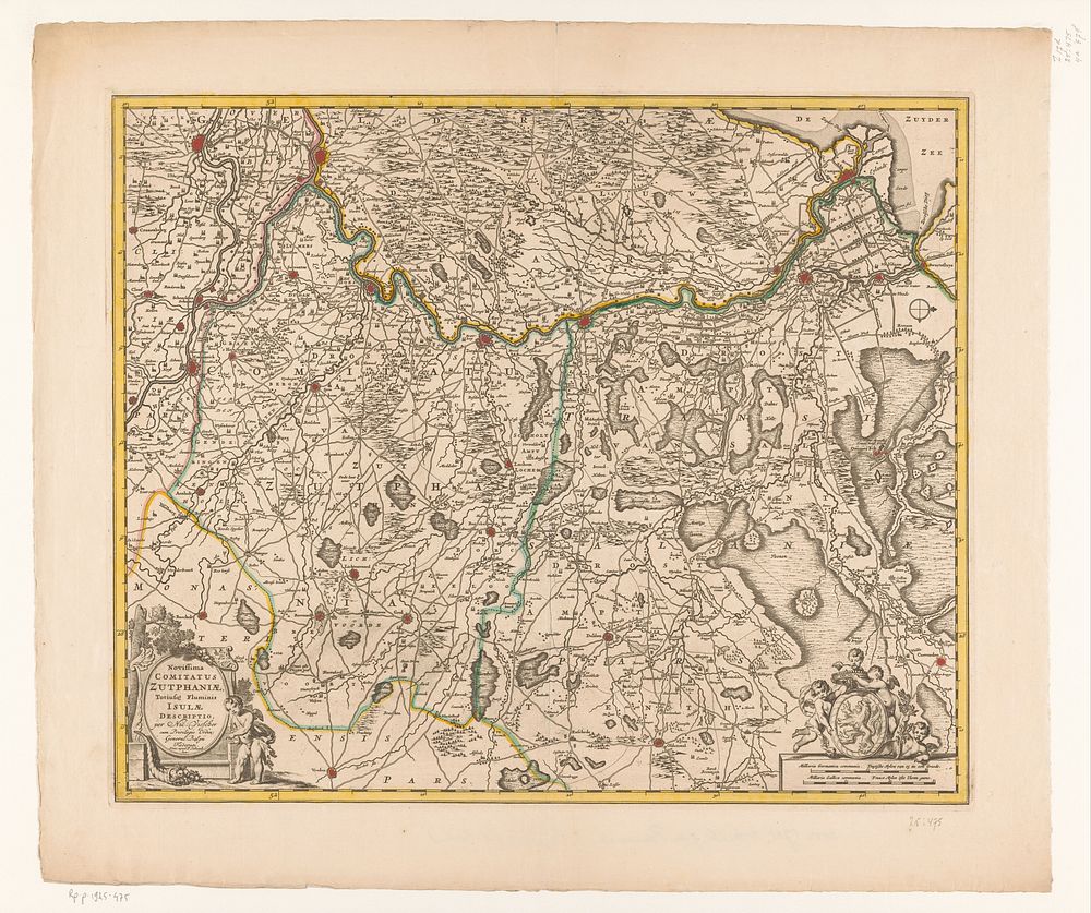 Kaart van het graafschap Zutphen (1720 - 1803) by anonymous, Nicolaes Visscher II, Pieter Schenk II and Pieter Schenk III