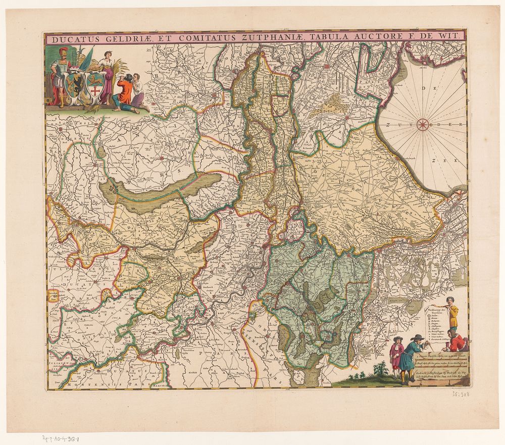 Kaart van Gelderland (c. 1691 - c. 1696) by Abraham Jansz Deur and Frederik de Wit