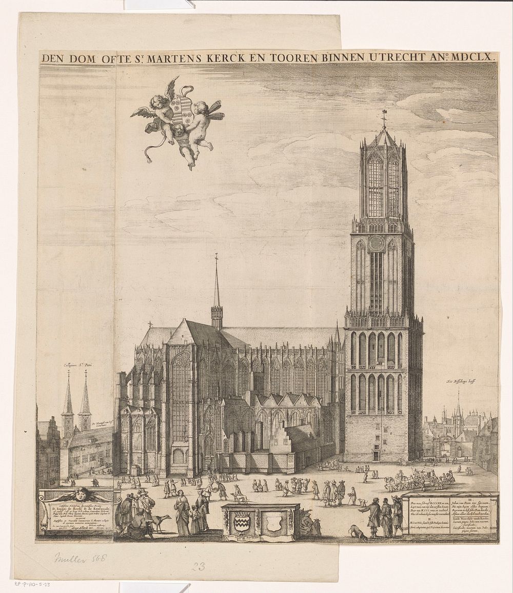Gezicht op de Dom te Utrecht in 1660 (1660 - 1684) by Steven van Lamsweerde, Hugo Allard I, Herman Specht, Herman Specht and…