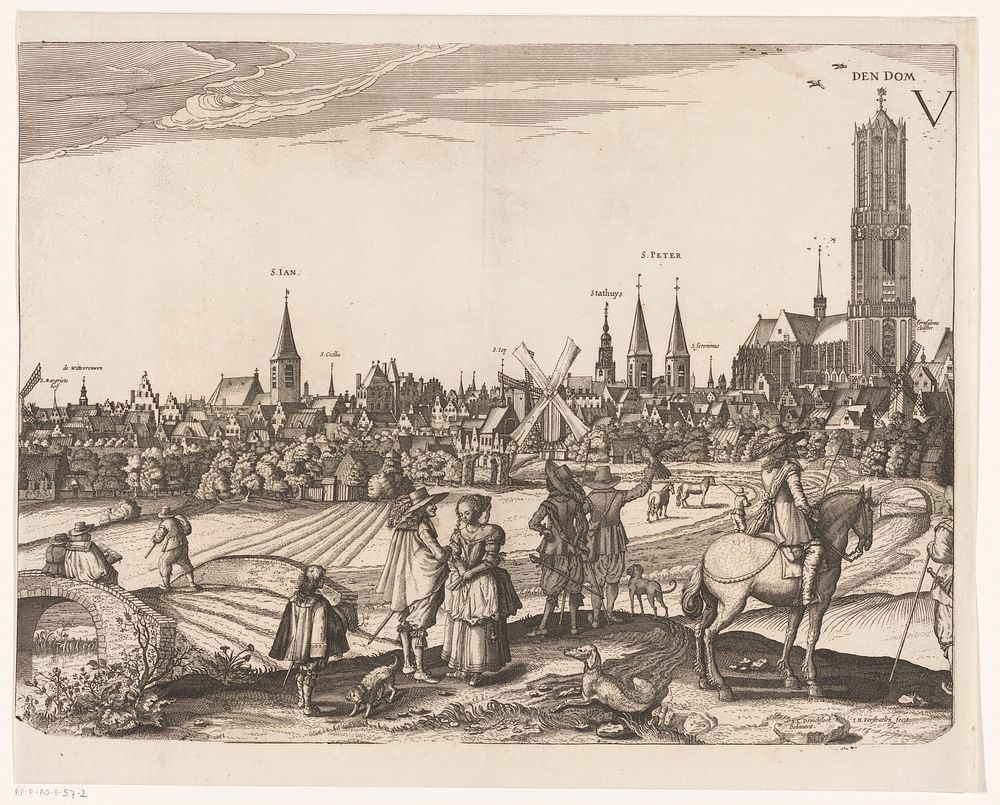 Stadsgezicht van Utrecht (tweede deel) (1662 - 1679) by Jan Hendriksz Verstraelen, Joost Cornelisz Droochsloot, Clement de…