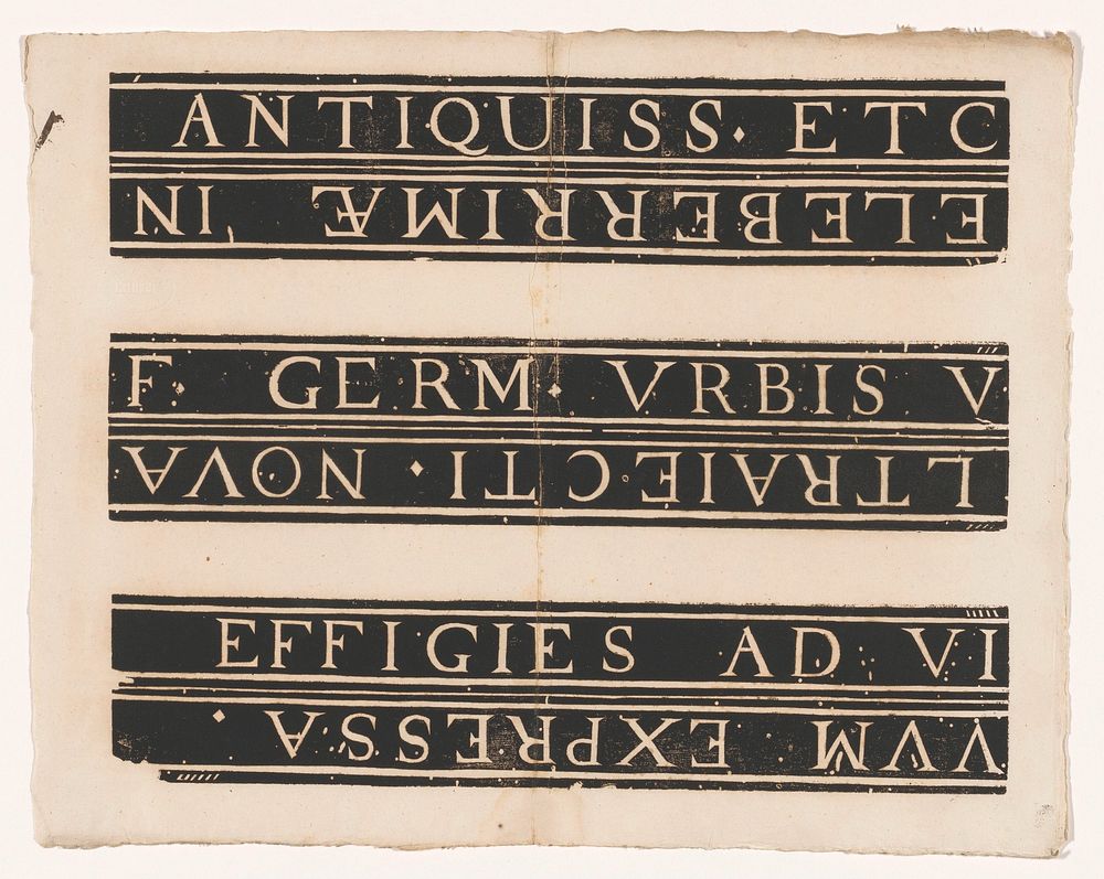Titelstrook bij beschrijving en stadsgezicht van Utrecht (1677 - 1679) by anonymous and weduwe Clement de Jonghe
