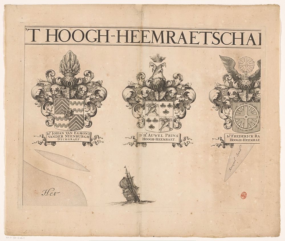 Kaart van Kennemerland en West-Friesland (eerste deel) (1680) by Coenraet Decker, Abraham Jansz Deur, Jan Jansz Dou I and…