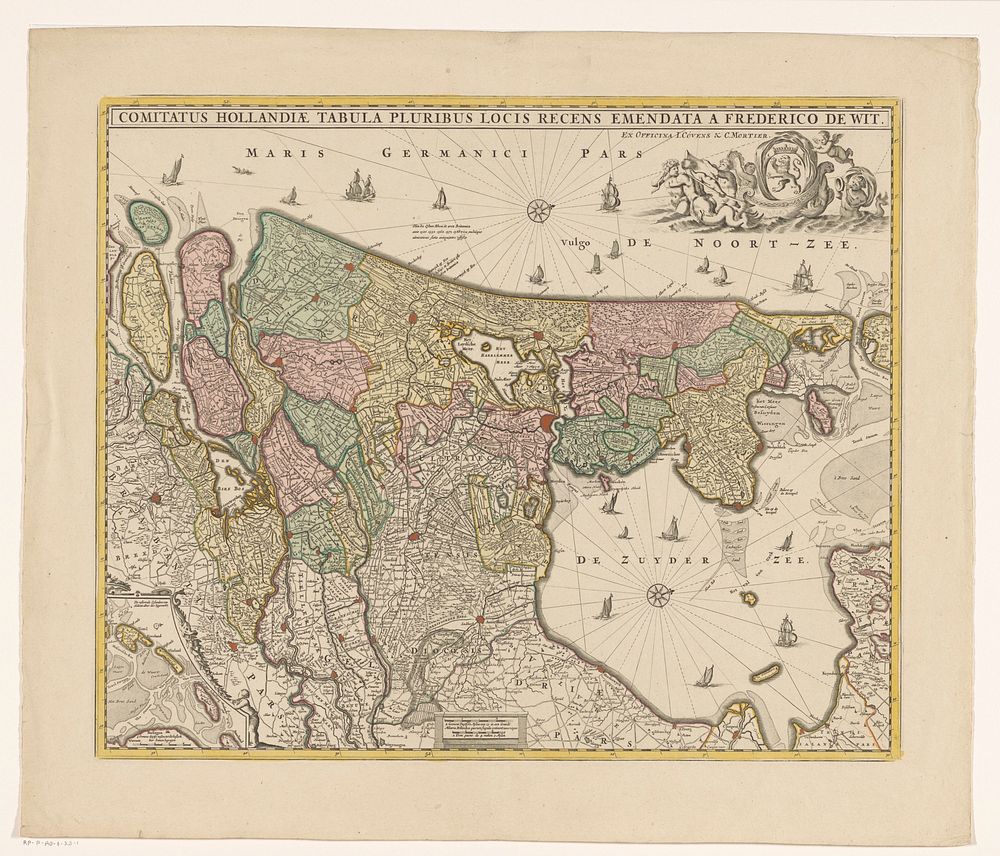 Kaart van het graafschap Holland (1721 - 1774) by anonymous, Claes Jansz Visscher II, Frederik de Wit and Covens and Mortier