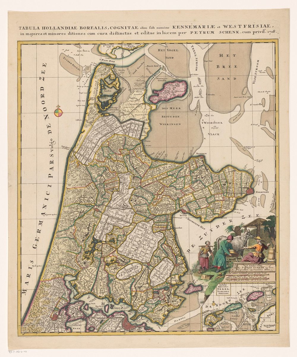 Kaart van Kennemerland en West-Friesland (1708) by anonymous and Pieter Schenk I