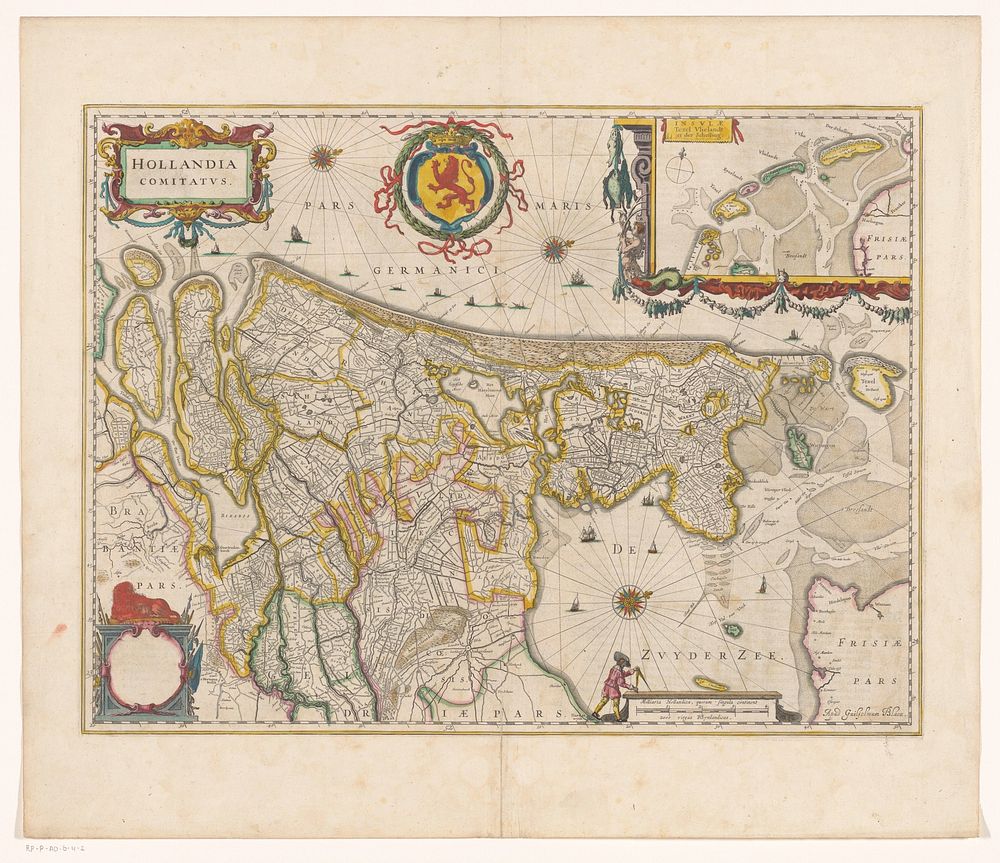 Kaart van het graafschap Holland (1647 - 1661) by anonymous, Willem Janszoon Blaeu and Johannes Willemszoon Blaeu