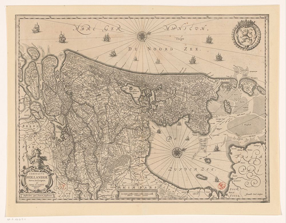 Kaart van het graafschap Holland (1653 - 1666) by Gerard Coeck and Johannes Janssonius