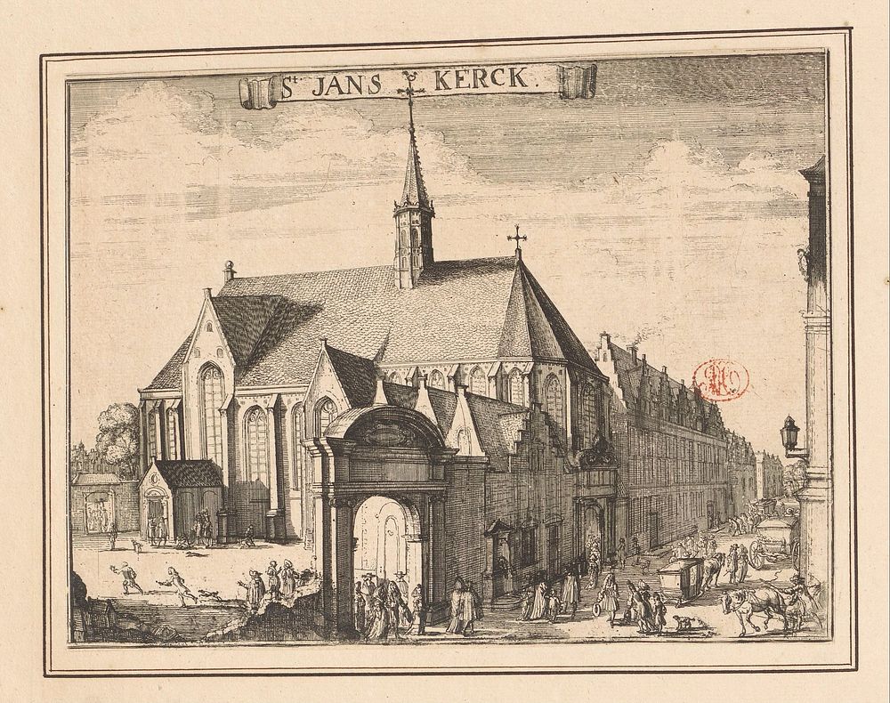 Gezicht op de Janskerk te Haarlem (1688 - 1689) by Romeyn de Hooghe and Romeyn de Hooghe