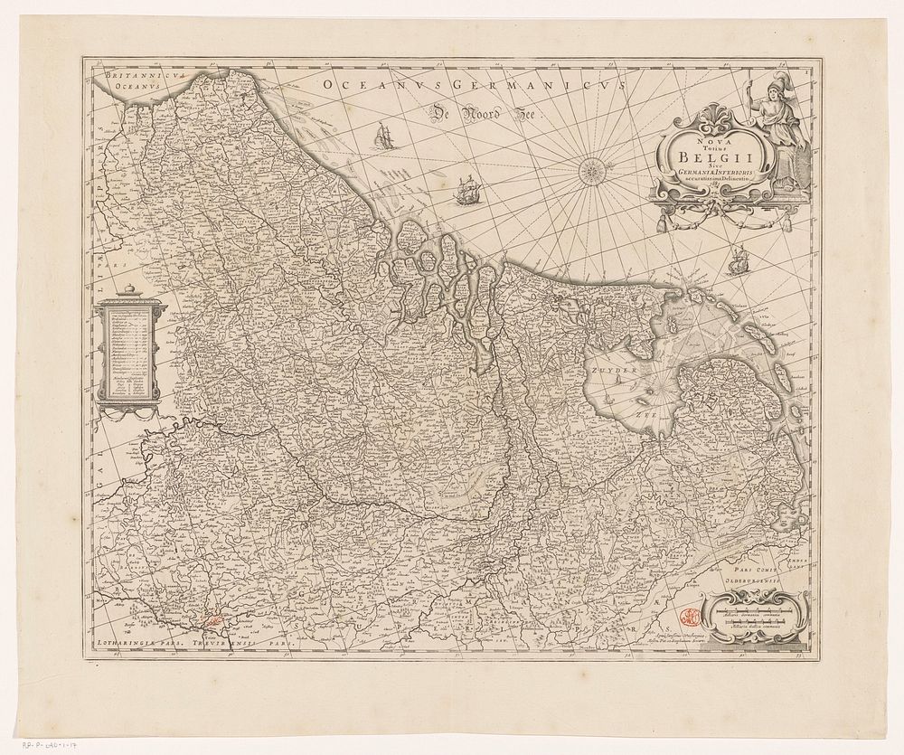 Kaart van de Zeventien Provinciën (1681 - 1682) by anonymous, Johannes Janssonius van Waesberge II, Moses Pitt and Steven…