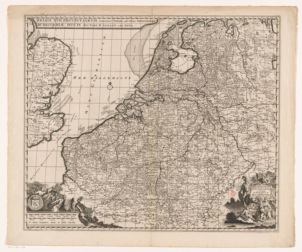 Kaart van de Zeventien Provinciën (before 1711) by anonymous, Alexis Hubert Jaillot and Pieter Mortier I