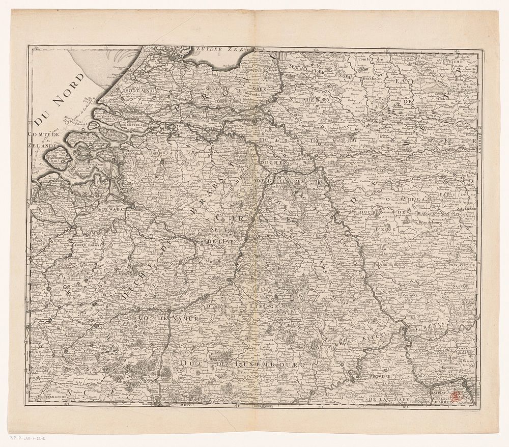 Carte des XVII Provinces des Pays Bas ... (1713) by Charles Inselin, Charles Inselin and Bernard Jean Hyacinthe Jaillot