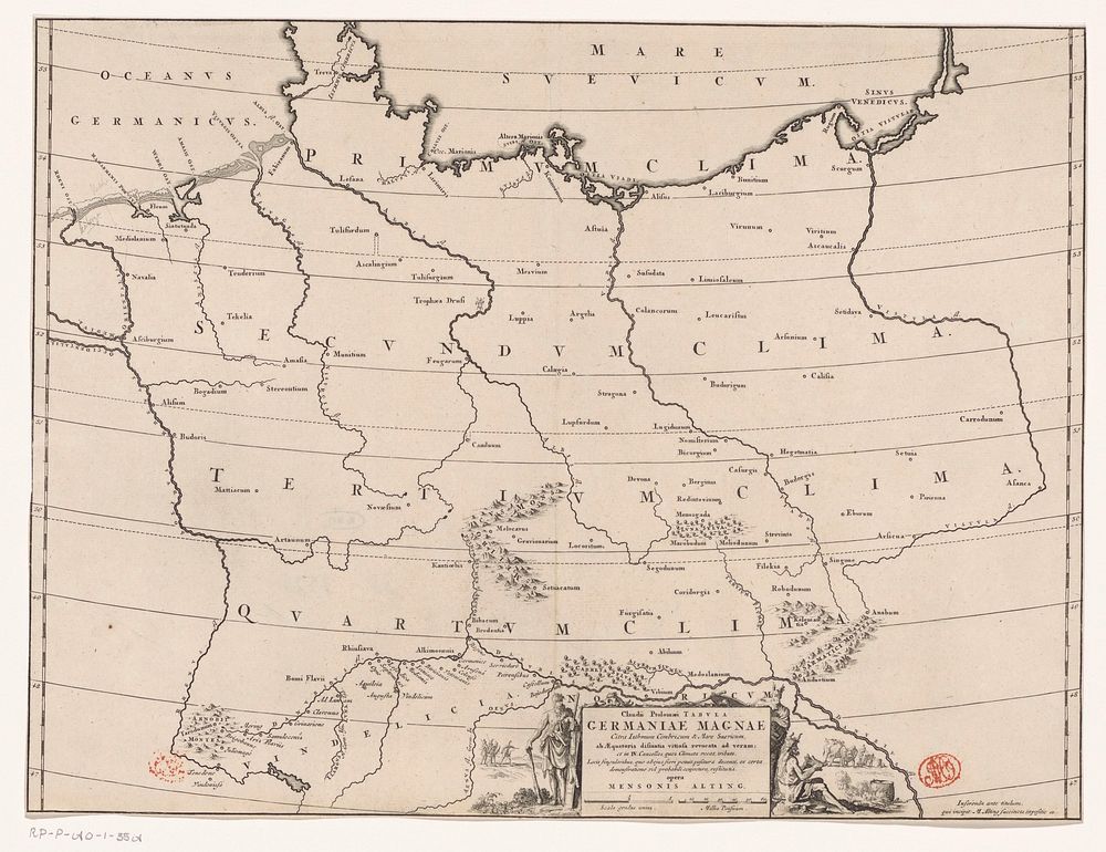 Historische kaart van Duitsland (1725) by Jan Luyken and Menso Alting