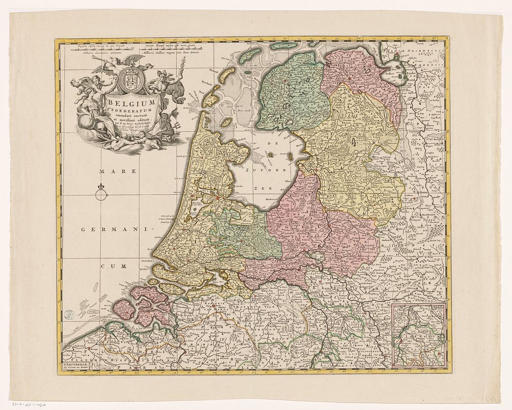 Kaart van de Republiek der Zeven Verenigde Nederlanden (after 1710) by Frederik de Wit, Covens and Mortier and Staten van…