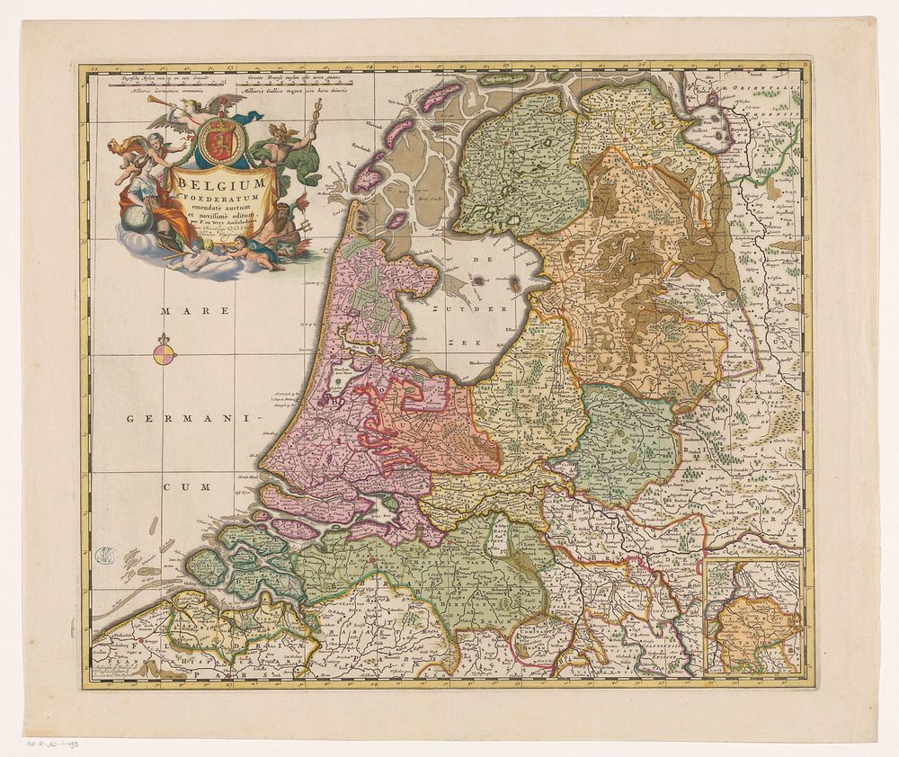 Kaart van de Republiek der Zeven Verenigde Nederlanden (c. 1706) by Frederik de Wit, Frederik de Wit and Staten van Holland…