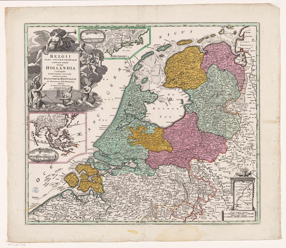 Kaart van de Republiek der Zeven Verenigde Nederlanden (after 1729) by Johann Baptista Homann, Johann Baptista Homann and…