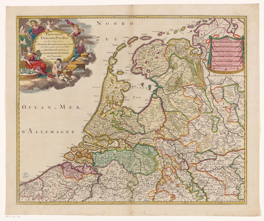 Kaart van de Republiek der Zeven Verenigde Nederlanden (c. 1690) by Gerard Valck and Gerard Valck