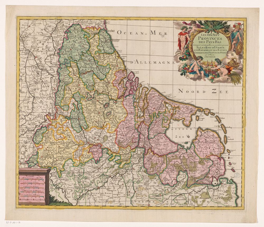 Kaart van de Zeventien Provinciën (before 1700) by Gerard Valck and Gerard Valck