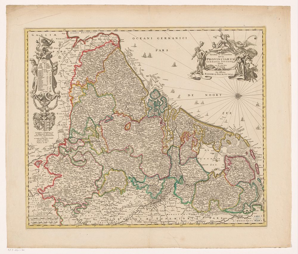 Kaart van de Zeventien Provinciën (c. 1725 - c. 1750) by anonymous, Frederik de Wit, Reinier Ottens I  and Josua and Johan…